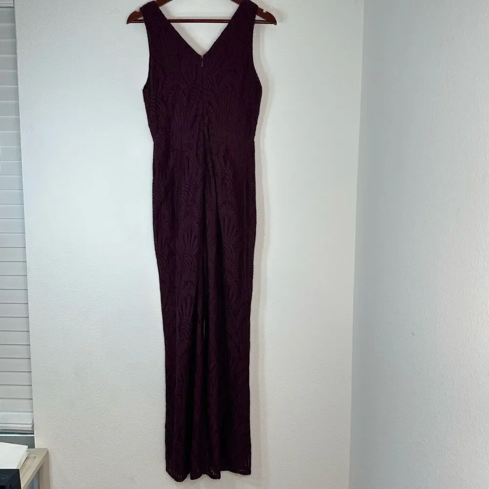 Altar’d State Madie Purple All Over Lace Jumpsuit Romper Womens Medium Boho Chic
